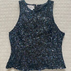 Laurence Kazar vintage black sequin top.